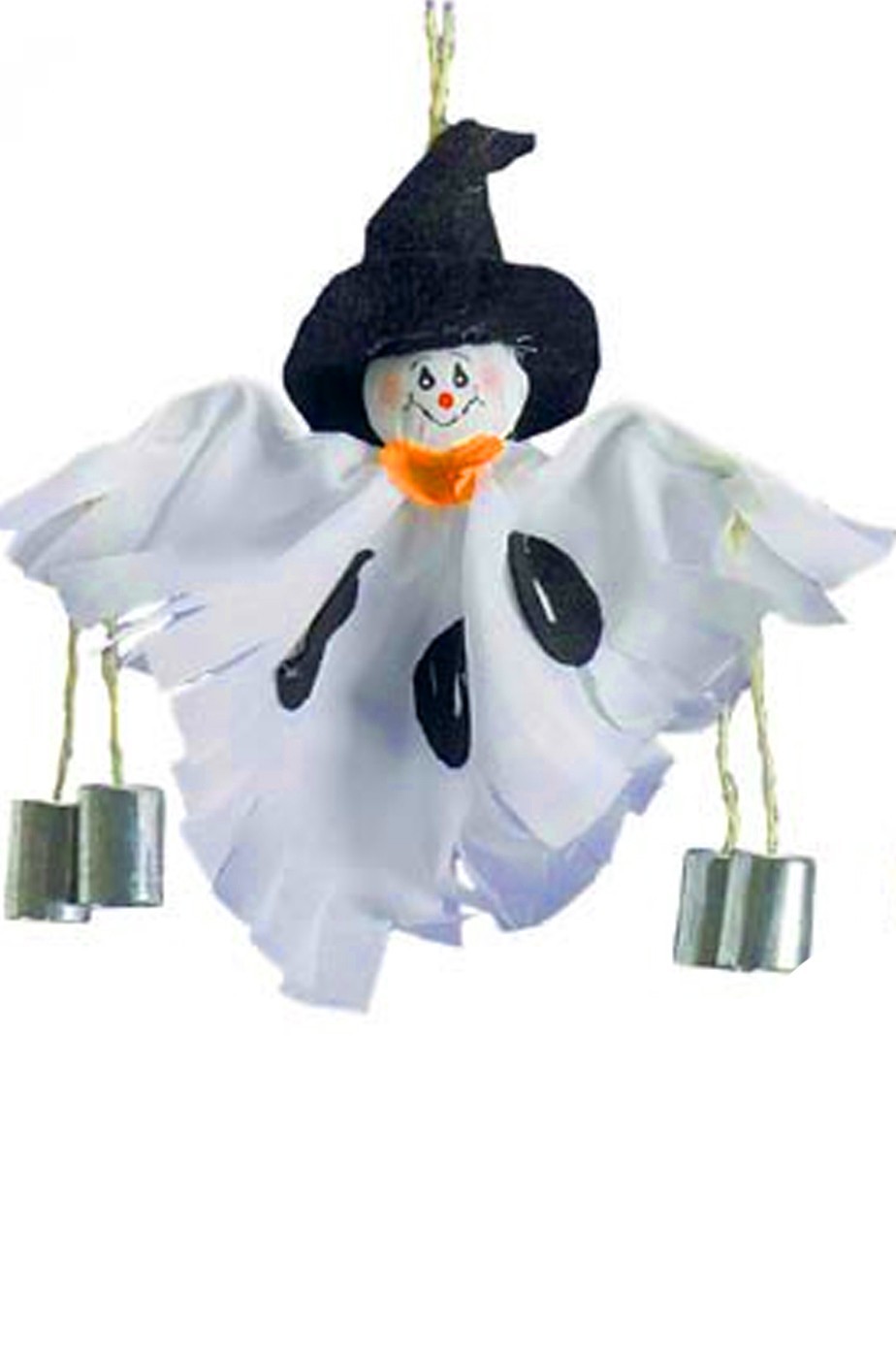 Allestimento Halloween decorazione fantasmino con sonagli da appendere cm 30 Allestimento Halloween decorazione fantasmino con sonagli da appendere cm 30