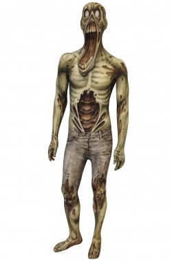 Costume Halloween adulto bocca urlante zombie Morphsuit