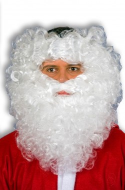 Set Babbo Natale Parrucca Contorno Testa Barba e Baffo