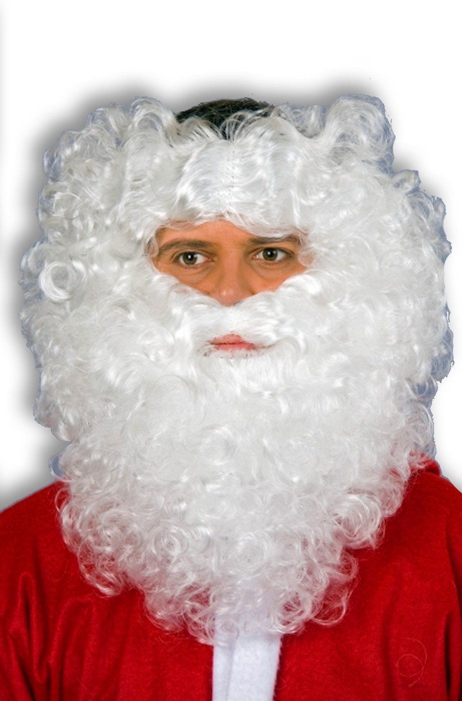 Set Babbo Natale Parrucca Contorno Testa Barba e Baffo Set Babbo Natale Parrucca Contorno Testa Barba e Baffo