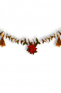 Decorazione natalizia o festone a stella di natale rosse 30 metri