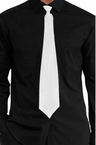 Cravatta finta con elastico bianca in satin (lame')