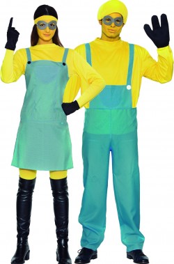 Coppia di costumi di Carnevale adulti Ometti gialli tipo Minions