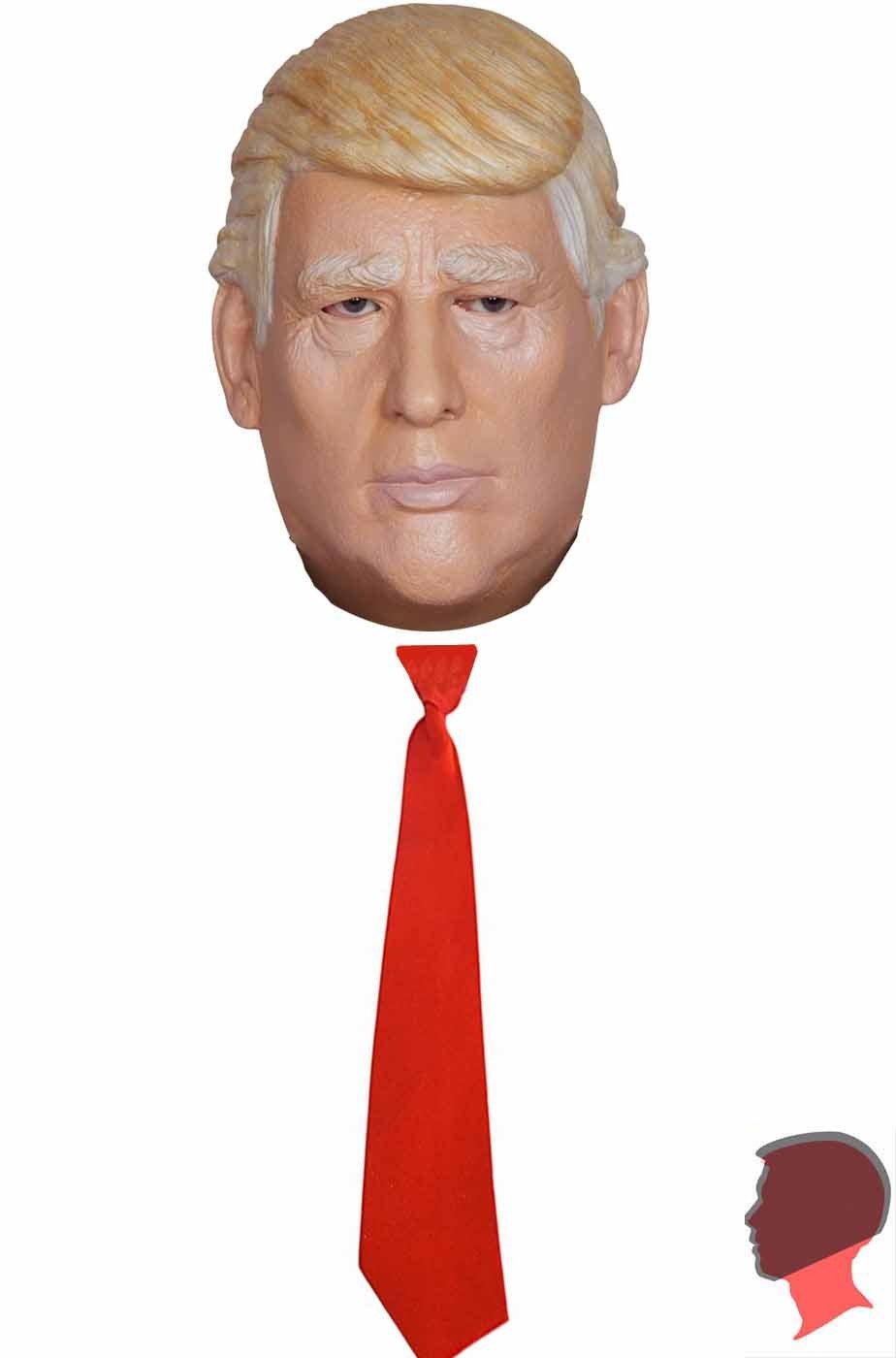Pacchetto maschera di Donald Trump e finta cravatta rossa