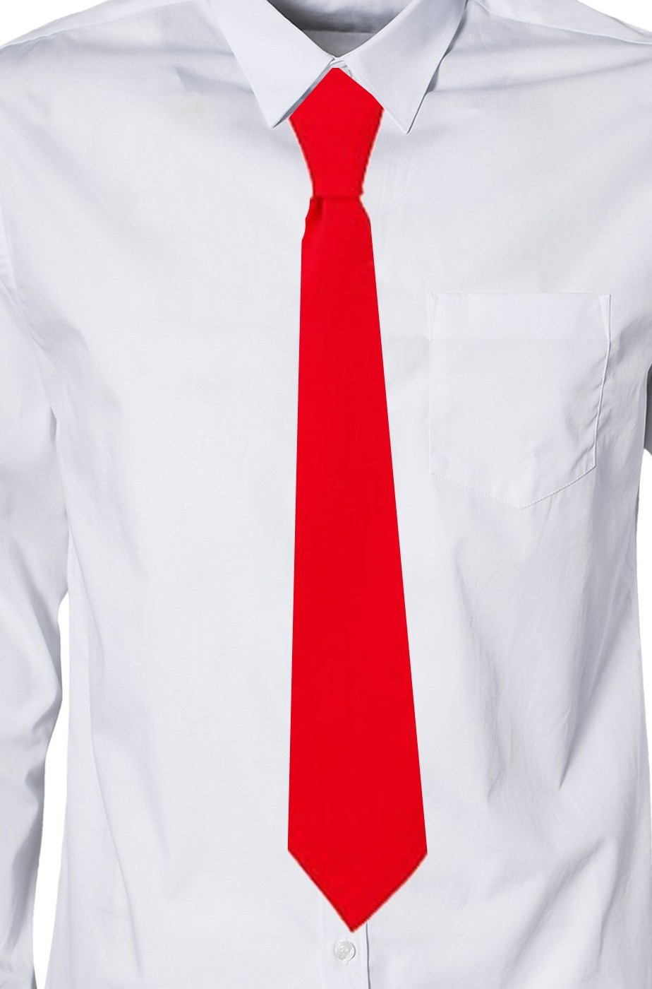 Cravatta finta con elastico rossa in satin (lame')