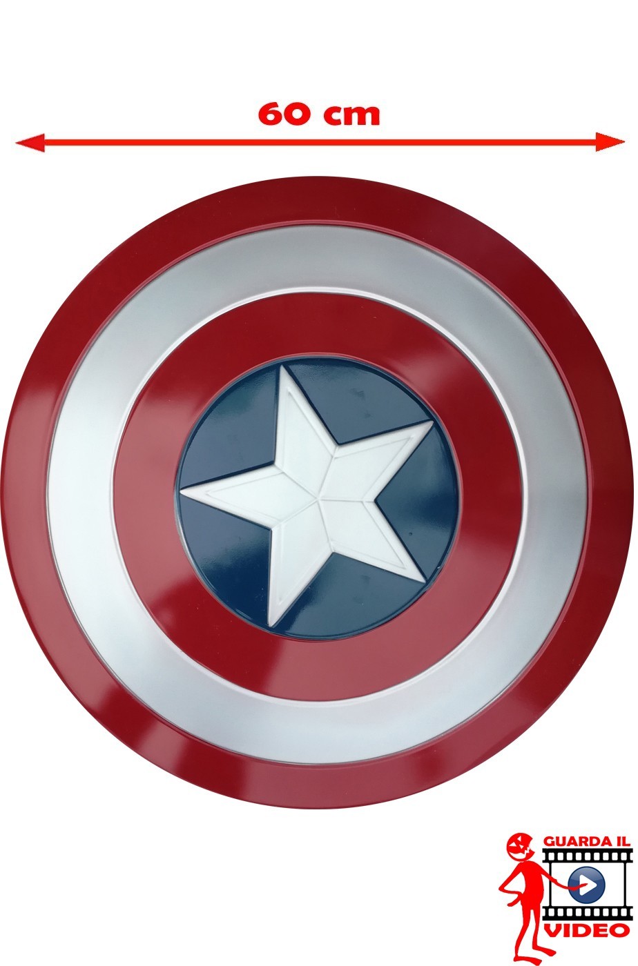 Scudo di Capitan America Adulto di plastica 61cm Scudo di Capitan America Adulto di plastica 61cm