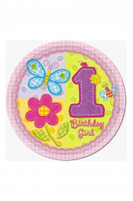 Primo Compleanno bambina Party Piatti carta 8pzx20cm