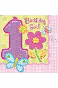 Primo Compleanno bambina Party Tovaglioli di carta 33x33