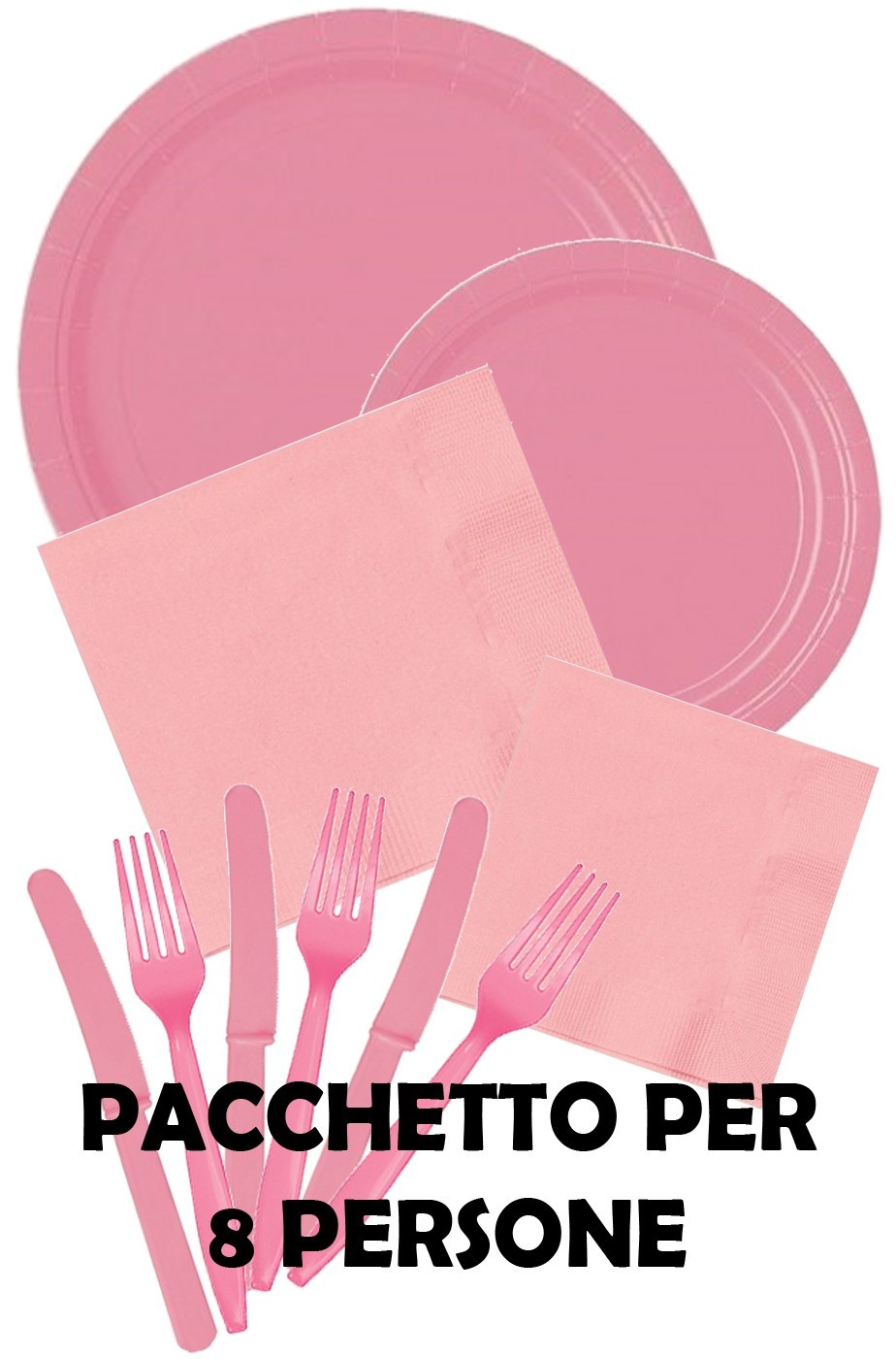 Party rosa pacchetto offerta per 8 persone