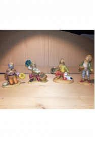 Statuine del presepe 7cm gruppo mendicante, fagiolaio, pastore, contadino