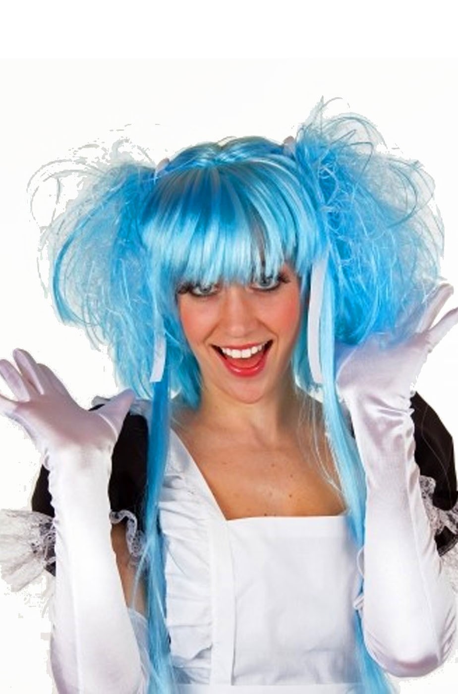 Parrucca donna lunga azzurra Manga anime Misaki