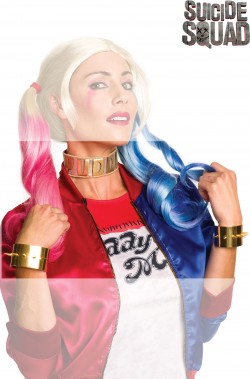 Kit gioielli collarino Puddin e bracciali di Harley Quinn Suicide Squad