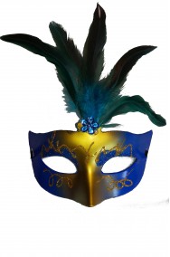 maschera di carnevale stile veneziano con piume