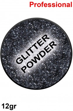 Trucco polvere brillantini glitter nero 12gr