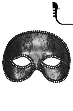 maschera carnevale stile veneziano mezzo viso grigia