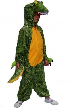 COSTUME VESTITO ABITO TRAVESTIMENTO CARNEVALE BAMBINO DRAGO DINOSAURO (anni  02/03)