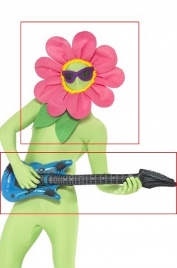 Copricapo fiore e chitarra gonfiabile no tuta