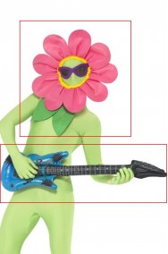 Copricapo fiore e chitarra gonfiabile no tuta