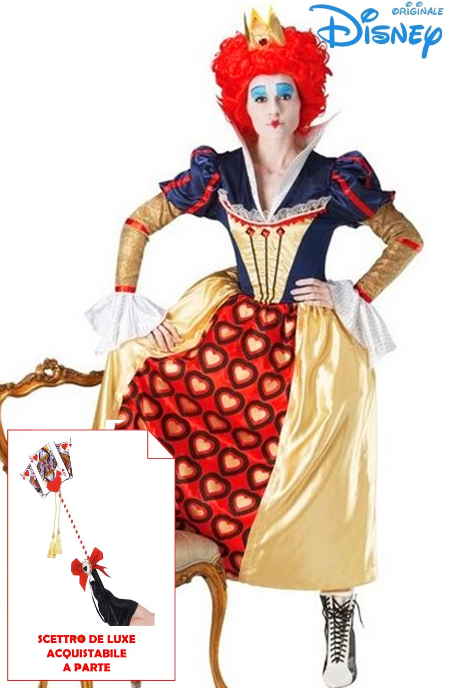 ATOSA 54483 Costume Regina di Cuori Donna XS-S Rosso-Carnevale