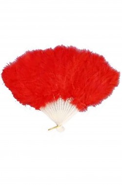 ventaglio in marabou ROSSO. UN SOLO VENTAGLIO