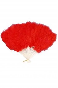 ventaglio in marabou ROSSO. UN SOLO VENTAGLIO