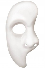 Maschera phantom bianca a mezzo viso verticale fantasma dell'opera