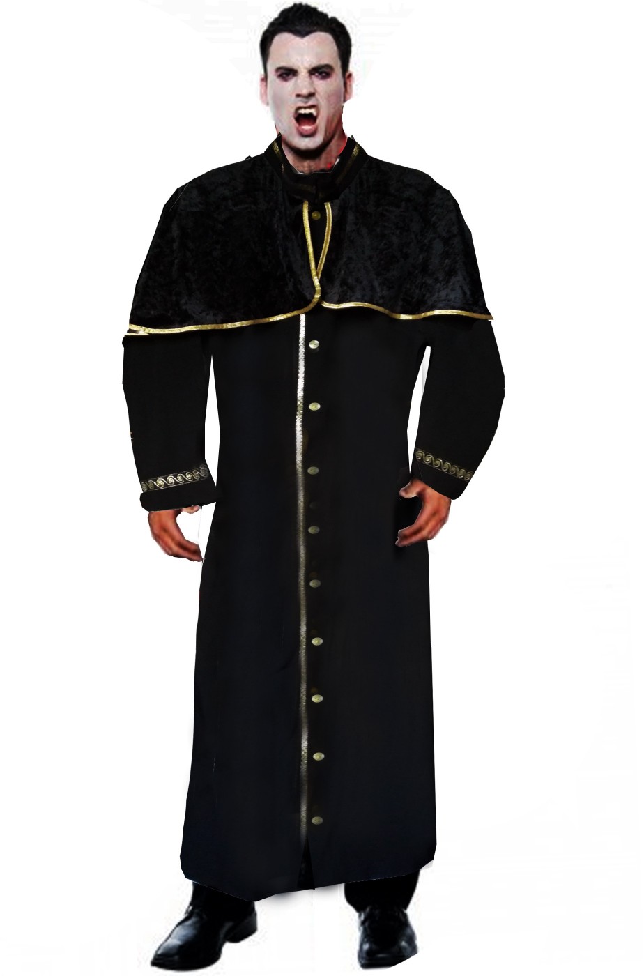 Costume uomo esorcista prete vampiro sacerdote