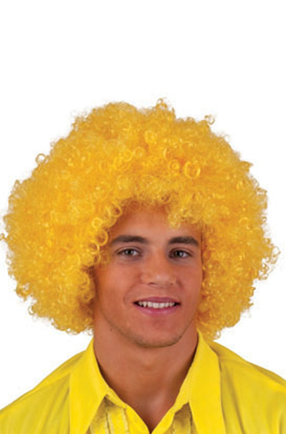Parrucca afro clown anni 70 riccia  gialla