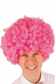 Parrucca afro rosa riccia anni 70
