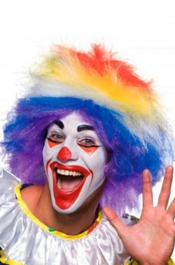 Parrucca unisex corta colorata clown