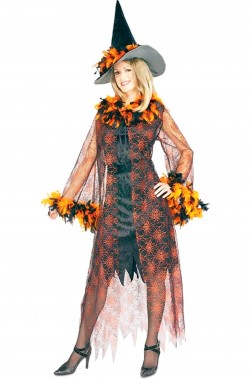 Costume donna strega piumata