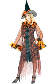 Costume donna strega piumata