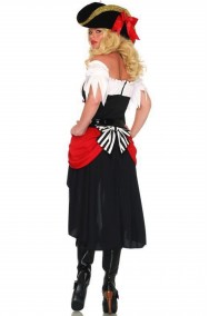 Costume da piratessa con gonna lunga e spacco