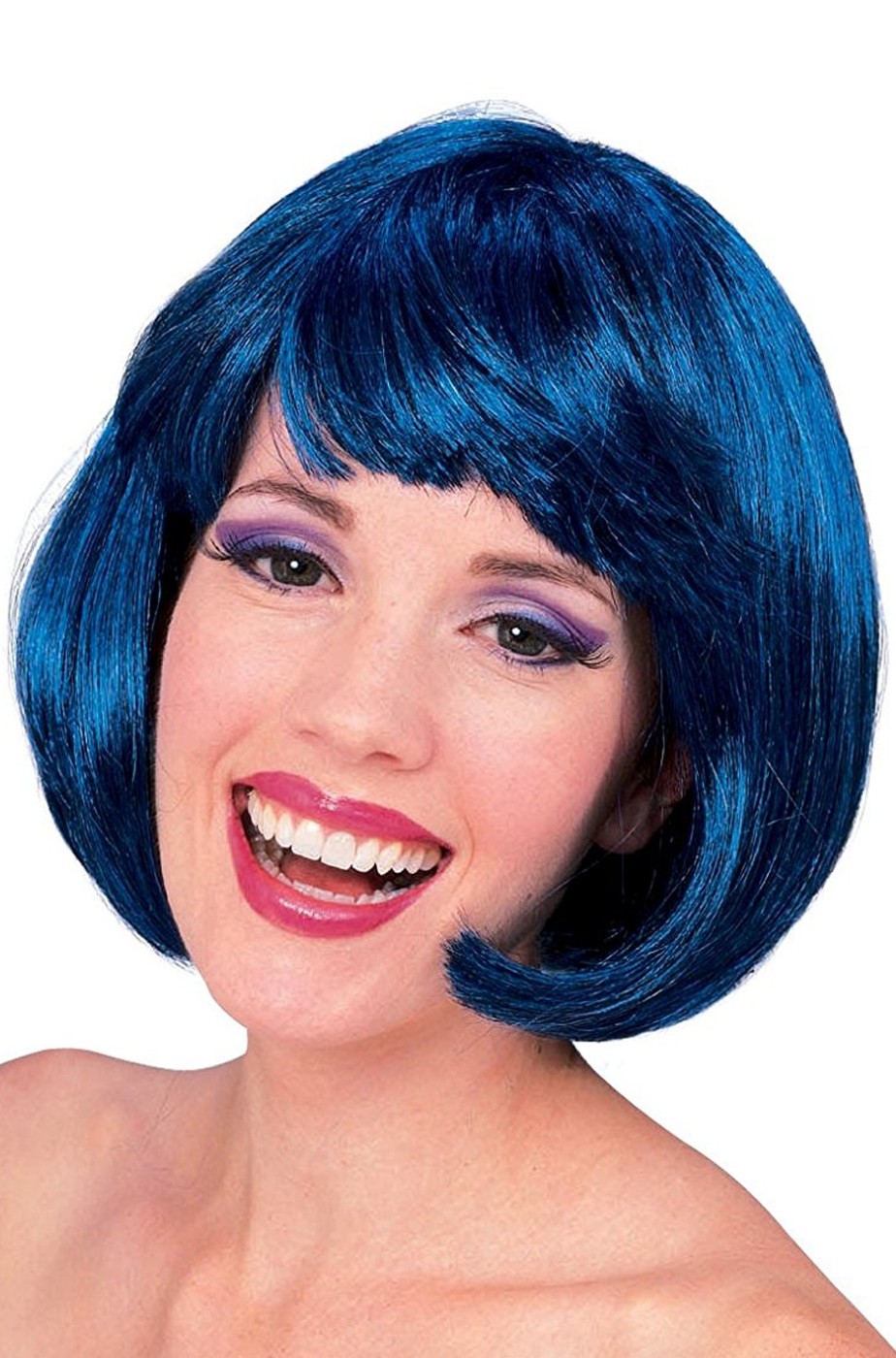 Parrucca donna blu corta a caschetto