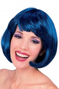 Parrucca donna blu corta a caschetto