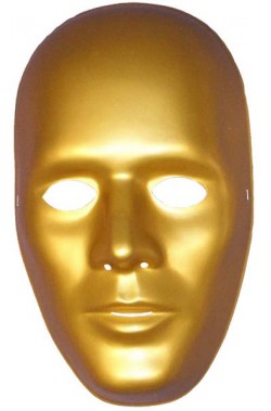 Maschera di carnevale color oro a tutto viso per robot e droide