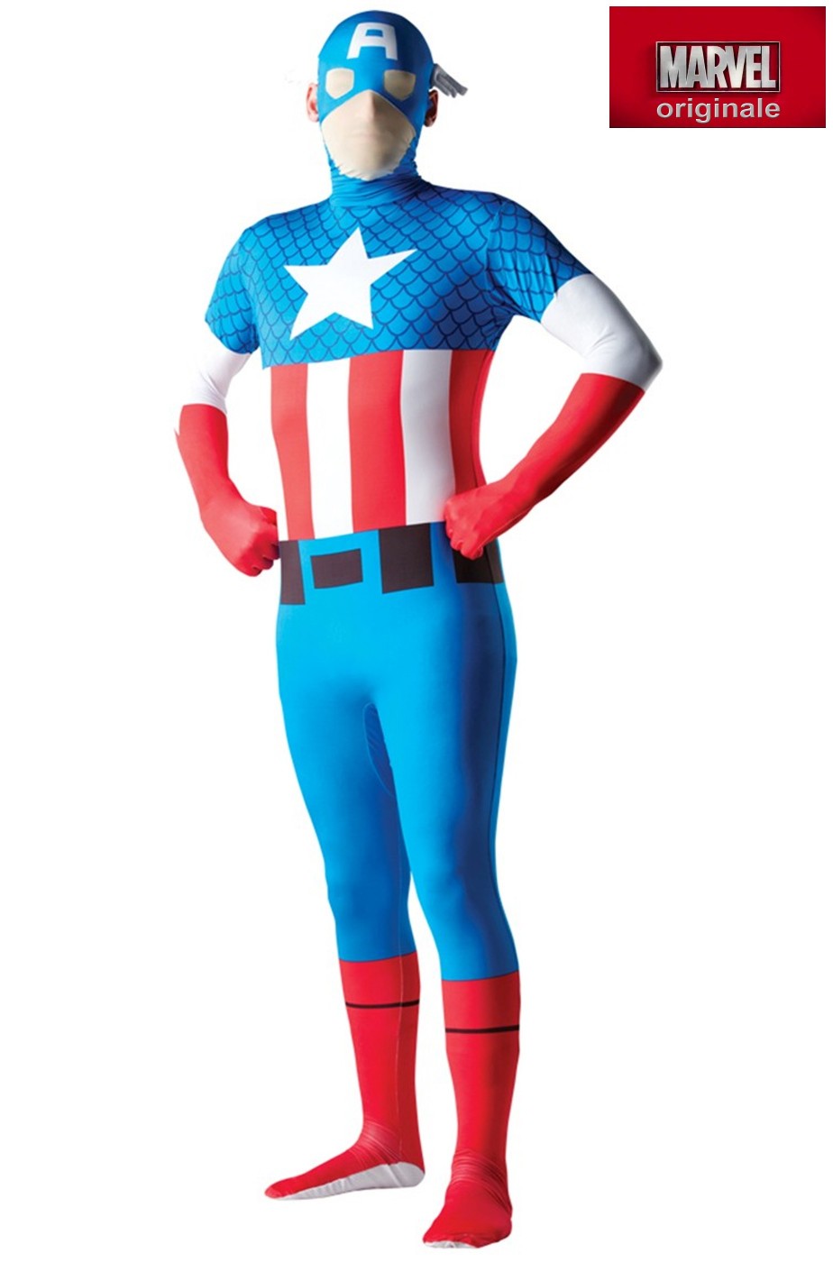 Costume Capitan America 2nd skin. Tuta aderente.Si beve attraverso
