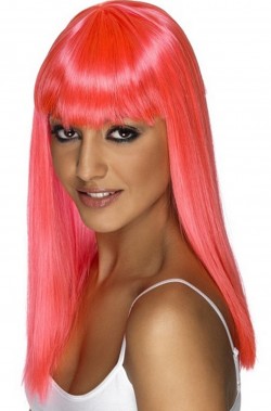Parrucca donna lunga rosa