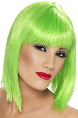 Parrucca donna corta verde a caschetto