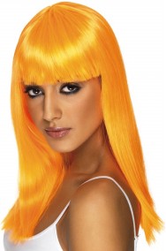 Parrucca donna lunga arancione