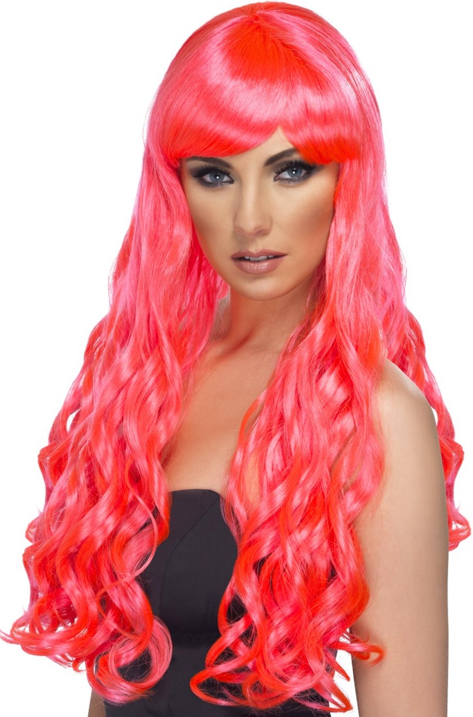 Parrucca donna rosa fucsia lunga mossa | eBay