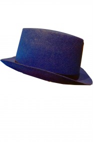 Cappello a cilindro blu altezza 13 cm