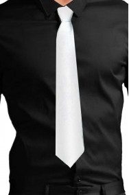 Cravatta finta con elastico bianca in satin (lame')