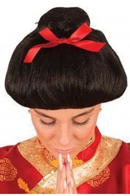 parrucca nera con chignon geisha giapponese