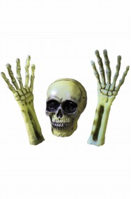 Decorazione Halloween da giardino:scheletro che esce dal terreno fosforescente