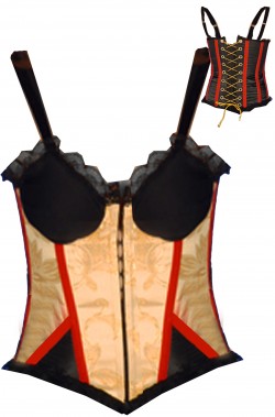Corsetto burlesque oro e nero strega vampira