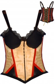 Corsetto burlesque oro e nero strega vampira