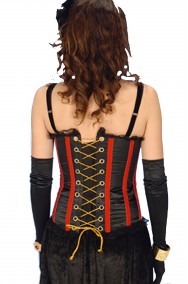 Corsetto burlesque oro e nero strega vampira