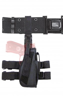 Cinturone militare con fodero cosciale destro porta pistola Beretta o Glock