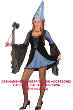 Costume da fata gotica azzurra e nera